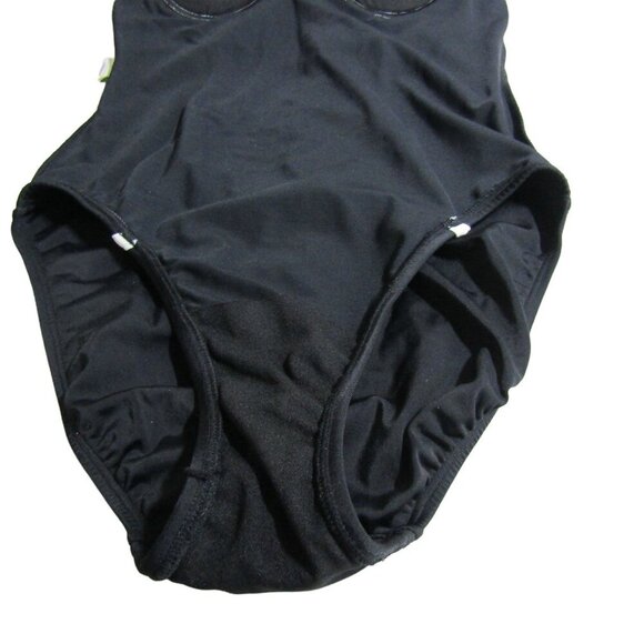 VINTAGE Retro 6 Pinup 80s Shape FX Black white Swim Suit Minimalist One Piece - Picture 8 of 12